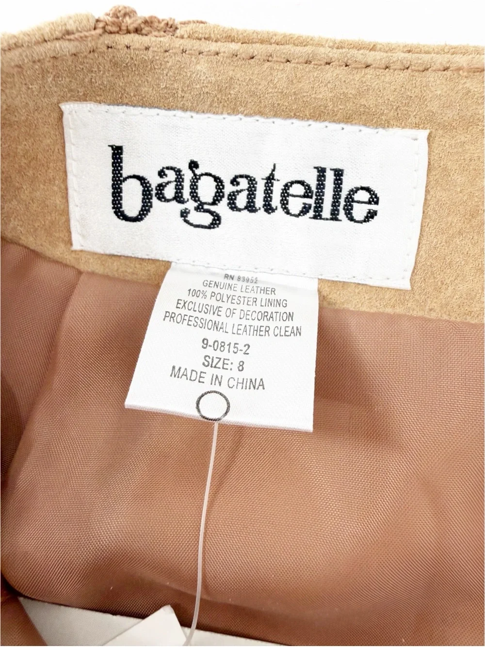 Vintage Bagatelle by Margaret Godfrey Suede Leather Patchwork Skirt New